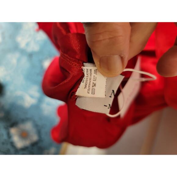 NEW Flamenco Tango Red Multi Tiered Dress SMALL cocktail ayered Fiesta Formal - Picture 9 of 13